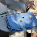 Blue plaid laptop protective sleeve for 14-inch computers with nylon construction