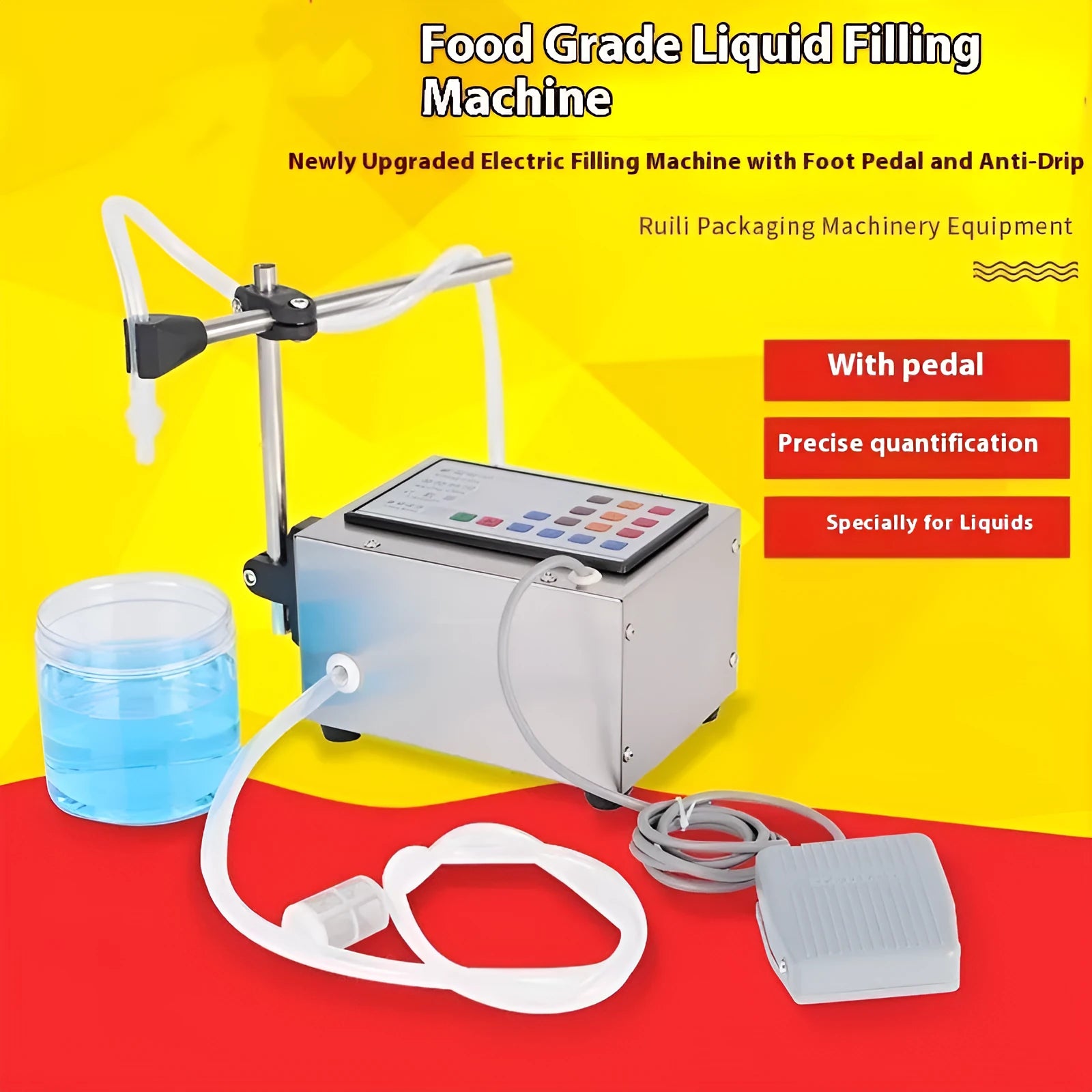 GFK-280 CNC filling machine with digital display and dispensing nozzle for 5ml-3000ml liquid measurement