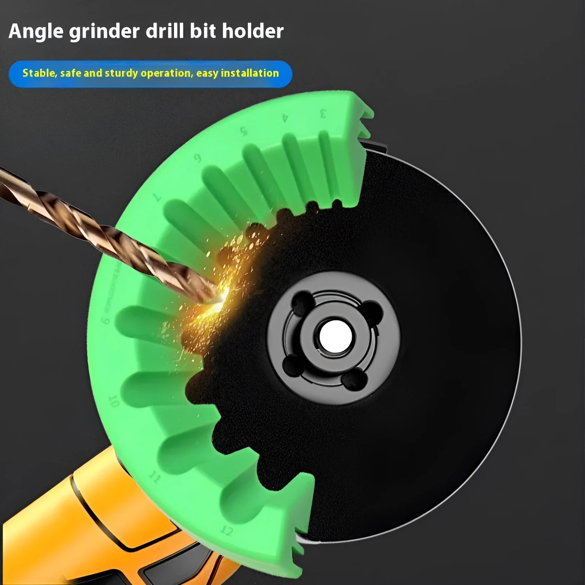 Angle grinder grinding bit bracket holder in black patent model for silicon sealant removal