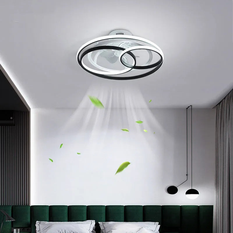 European style ceiling fan light with 48cm metal blades and acrylic lampshade
