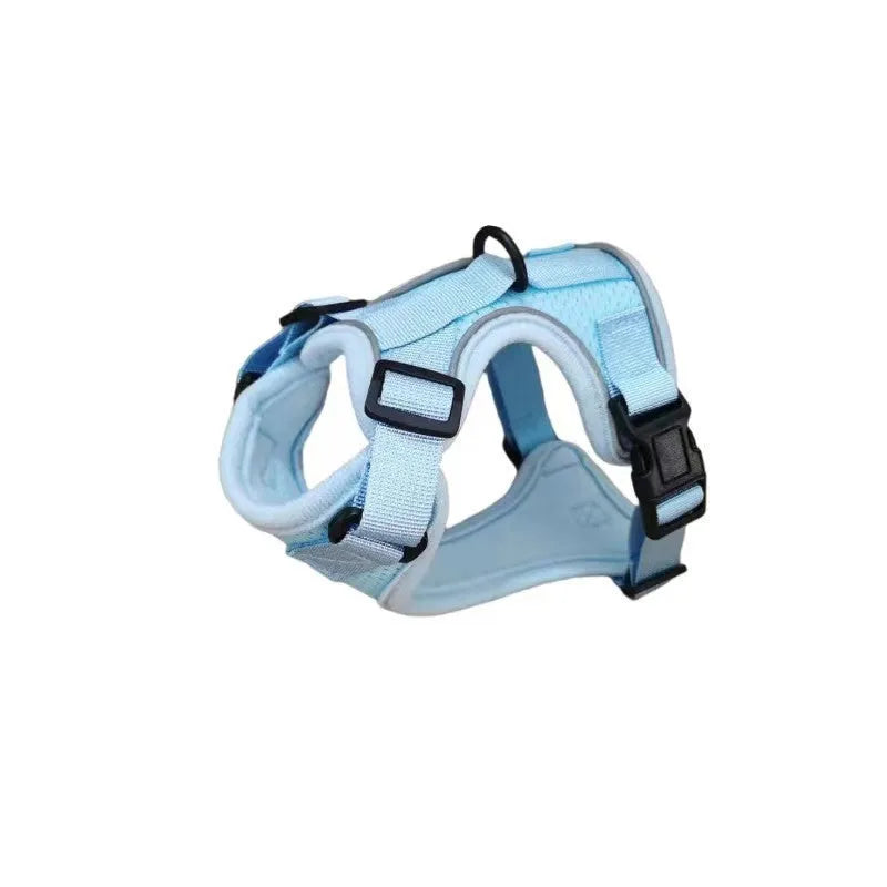 Blue anti-escape adjustable polyester cat leash for small cats size M
