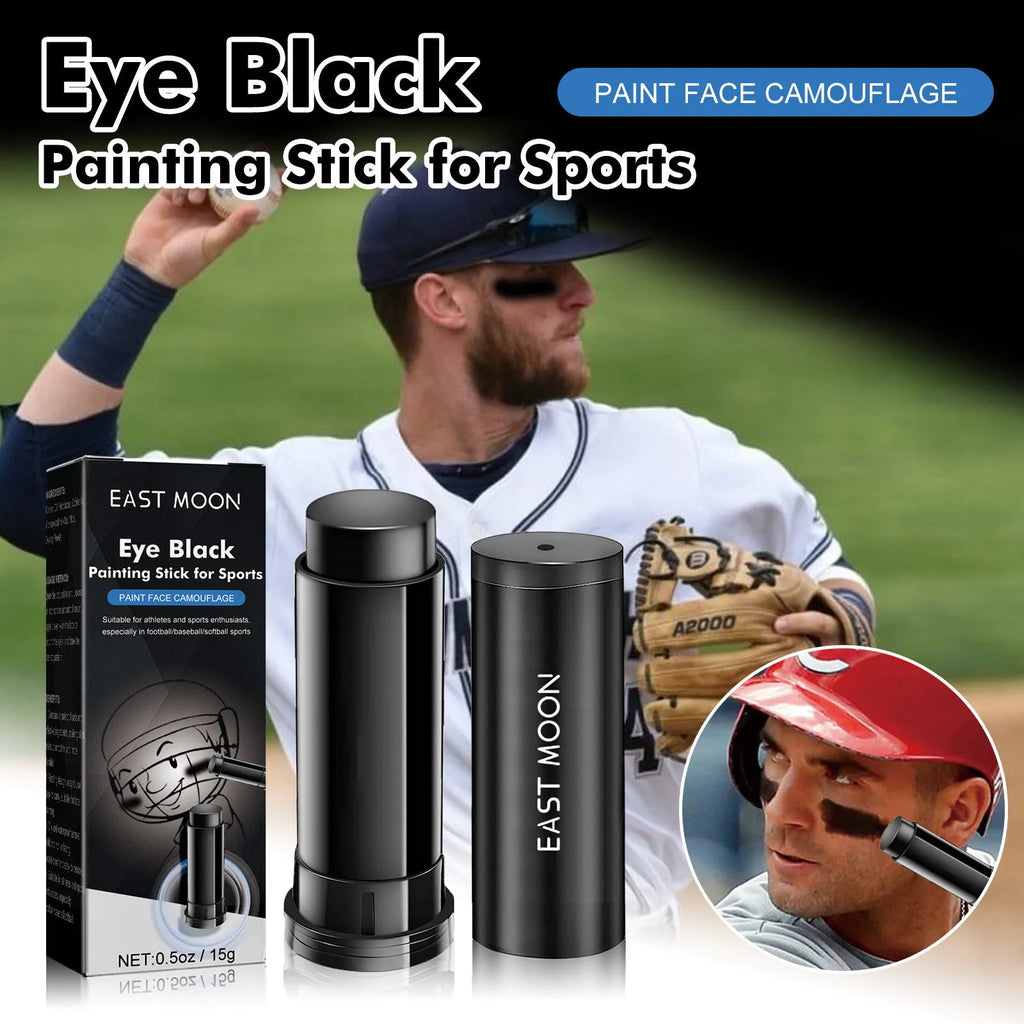 Sports eye black paint stick in compact packaging for athletic blackening applications