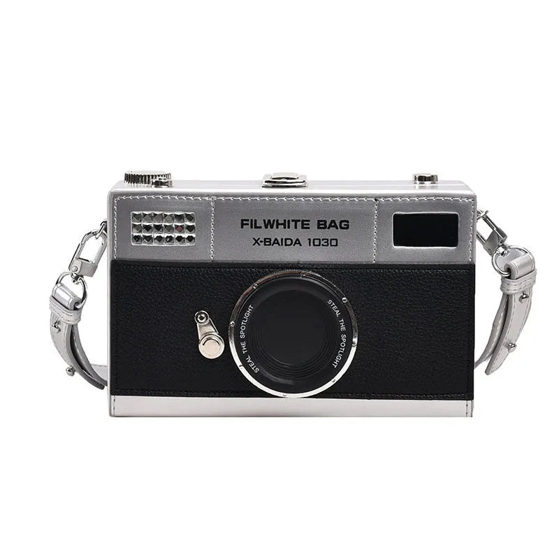 Soft PU mini crossbody camera bag in a horizontal square shape with a single strap.