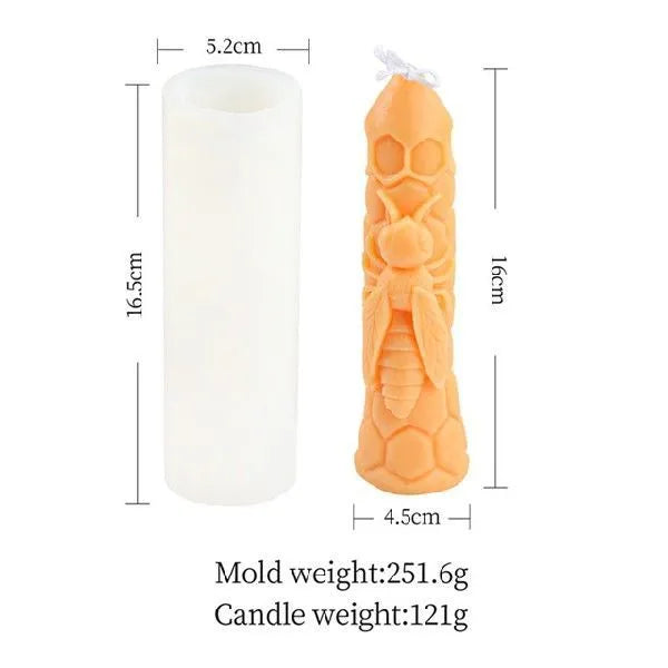 3D honeycomb silicone candle mould in white, irregular shape for DIY scented candle making