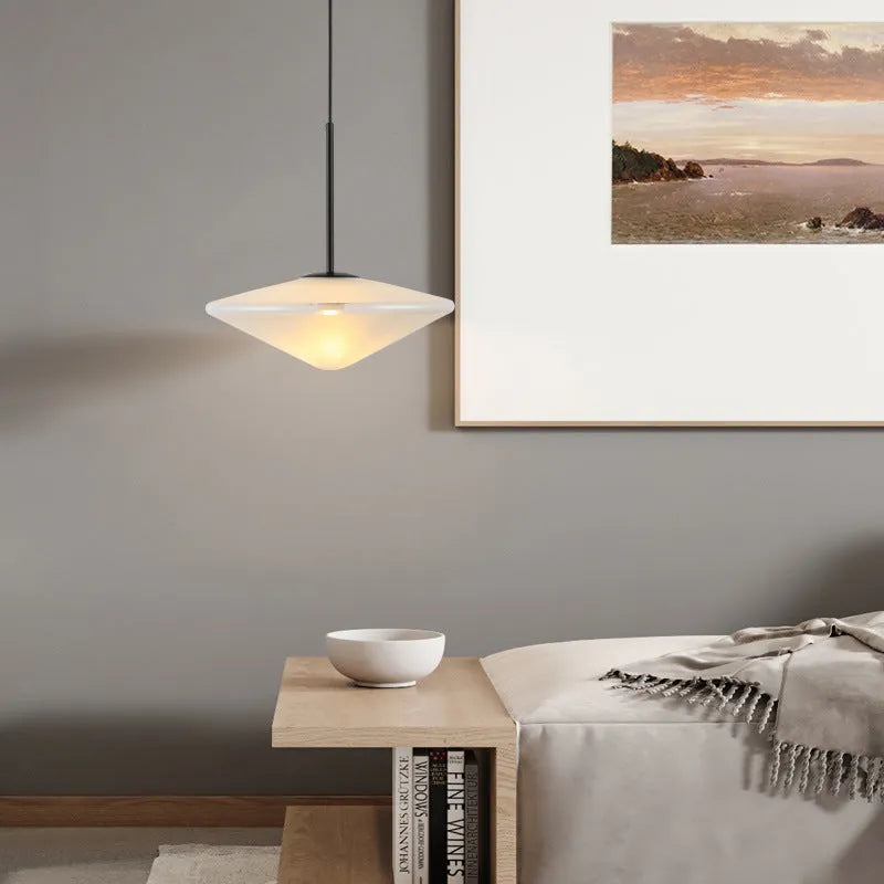 Nordic post-modern UFO glass chandelier ceiling light in 25cm size for bedroom
