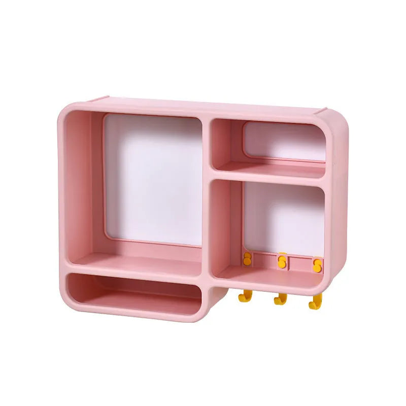 Modern simple wall-mounted plastic storage shelf in white, 36.2x27.2x9.3cm, for cosmetics and small items