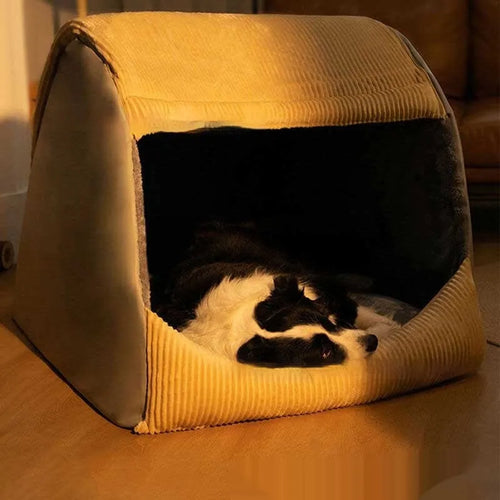 Mushroom house style indoor dog house with detachable cover for small and large dogs