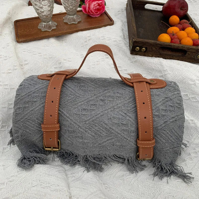 New Chessboard Plaid Knitted Thickened Camping Rugs Picnic Mat Fashion Tassel Acrylic Picnic Blanket in Khaki White Gray White Yellow White White Plaid White Powder Green White Gray Plaid Yellow Plaid Green Black Red Sizes 90x90 130x180 180x180 230x250 cm