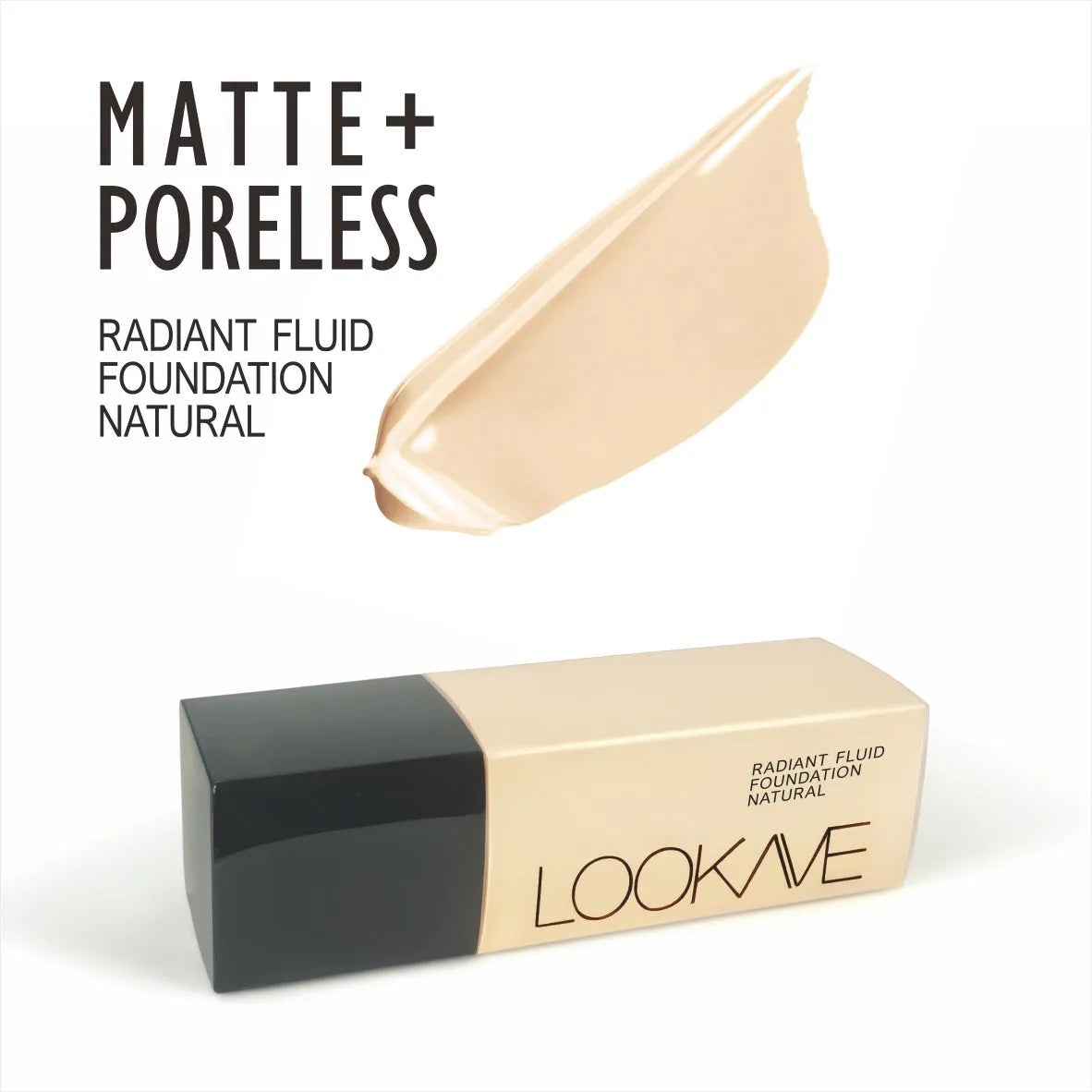 LOOKAVE matte liquid foundation bottle in Ivory White shade, 21g size
