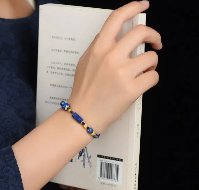 Hand-woven flexible wire watch band with national style ethnic design in Hongfei Ebony colour