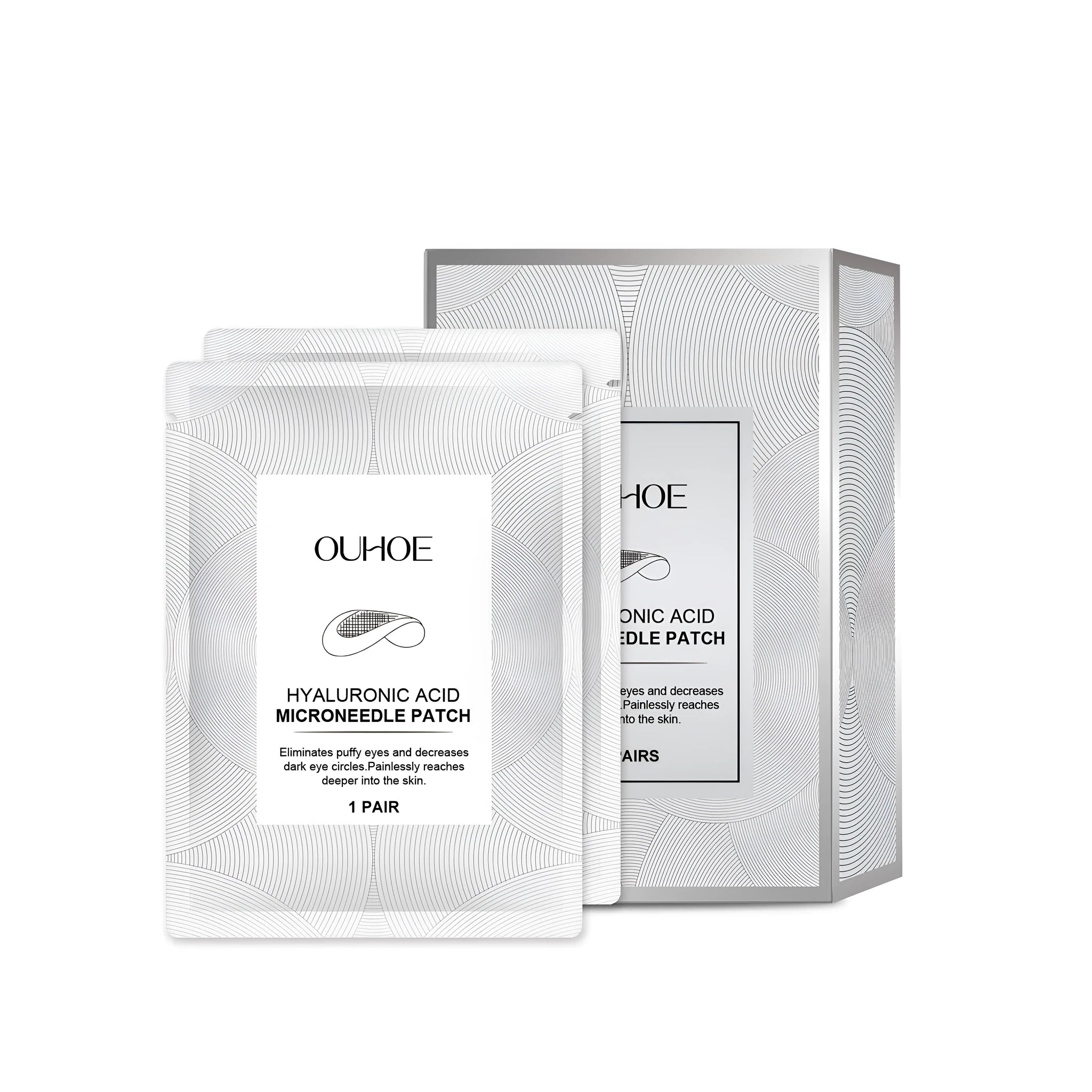 Two pairs of hyaluronic acid microneedle patches for targeted skin treatment