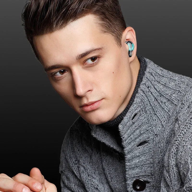 Black in-ear Bluetooth gaming headset with simple stylish design
