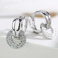 Fashion copper geometric zircon earrings in gold, platinum, and rose gold colours for women