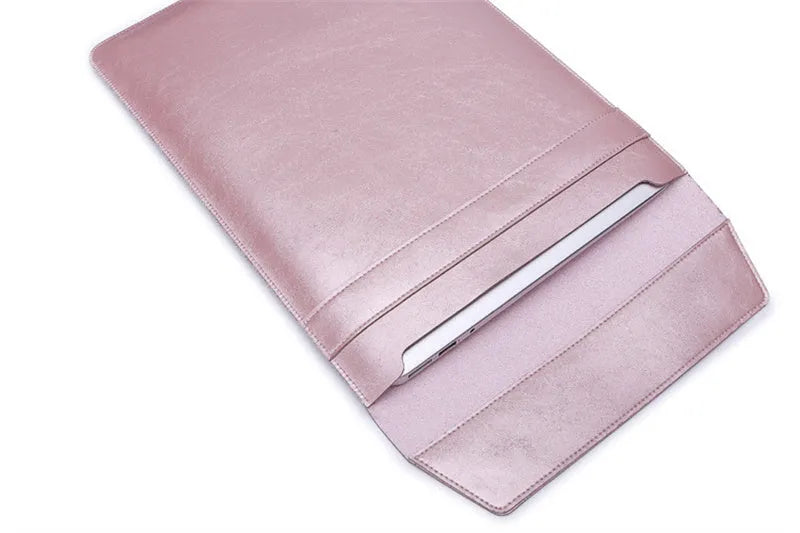 Rose gold microfiber leather laptop sleeve for MacBook Air 11.6 inch with non-woven interior