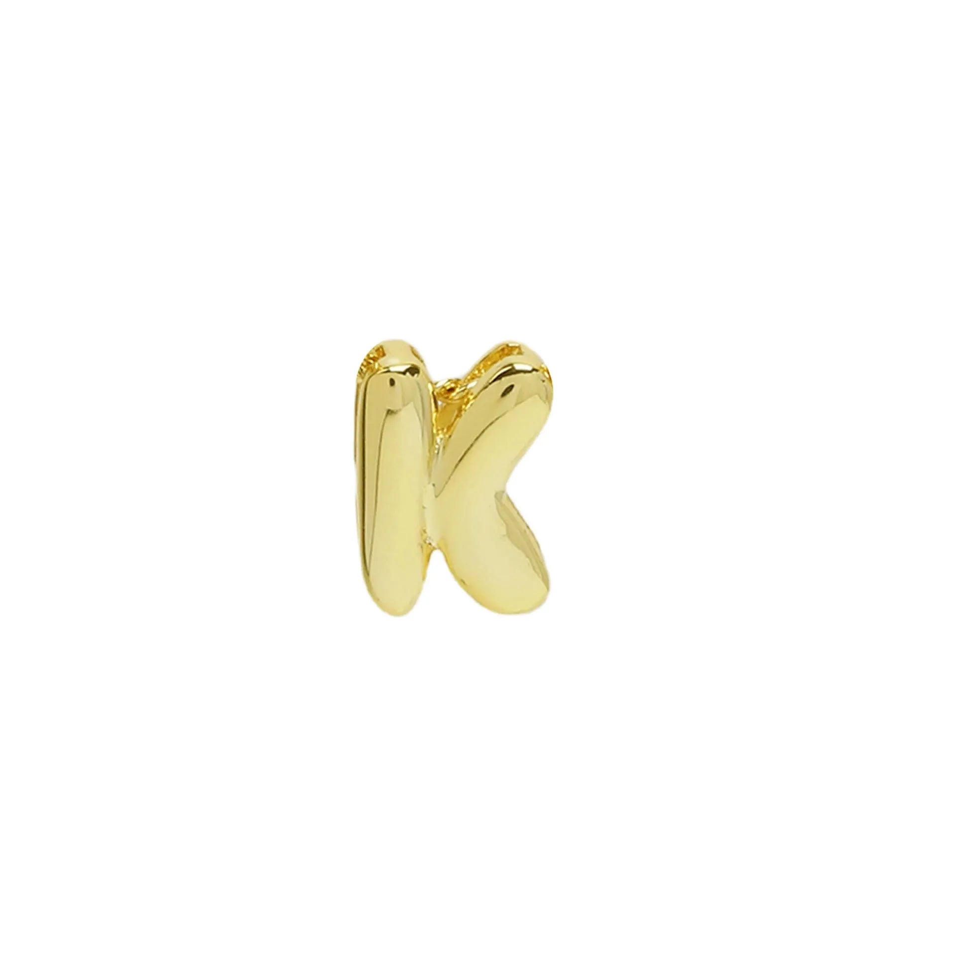 18k electroplated gold DIY letter name bracelet with smooth bubble surface on copper alloy