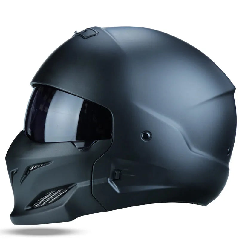 Black Scorpion vintage half helmet in matte black finish with ABS shell and removable lining