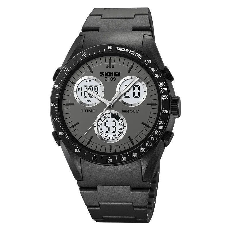 Men's and women's electronic casual watch with resin mirror, ABS case, and TPU strap in multiple colours including camouflage