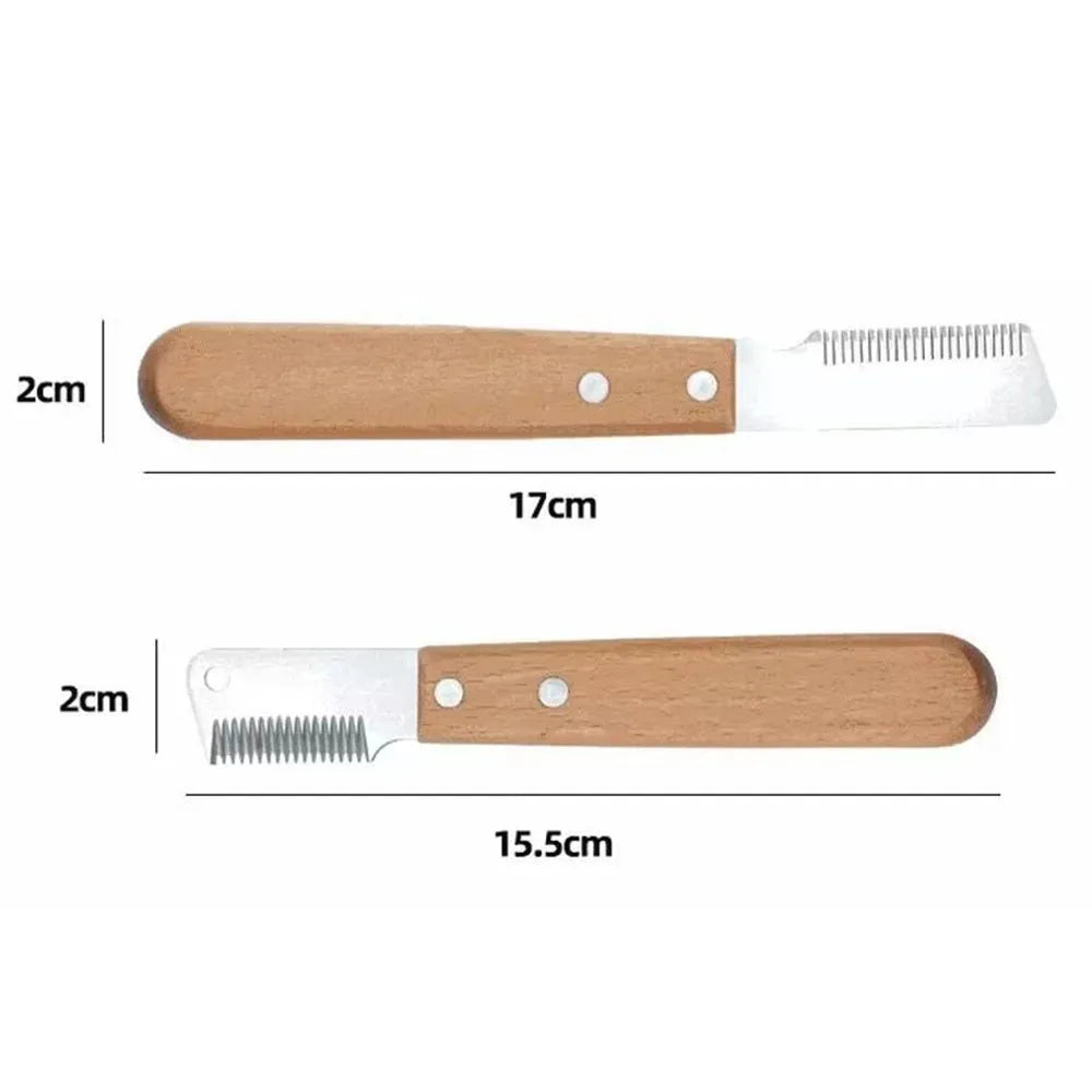 Hair plucking knife and comb dog grooming tools for terrier breeds