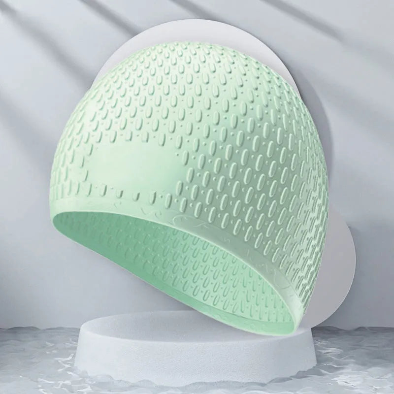 Adult silicone swimming cap in solid colour design available in multiple colour options