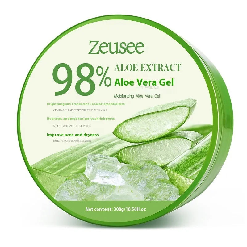 300g jar of aloe vera facial gel with application spoon for acne control and hydrating moisturiser