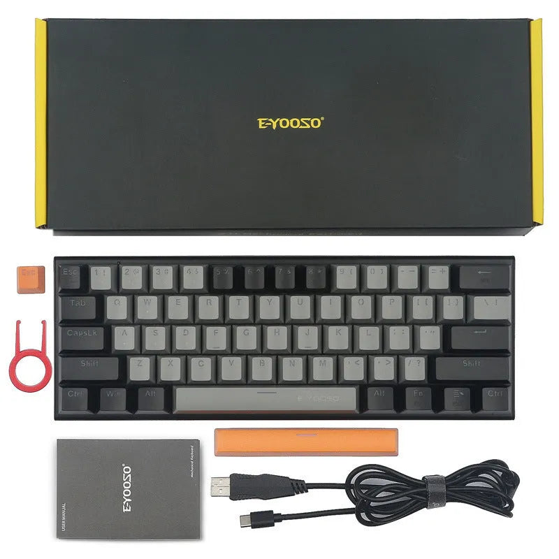 Z11 mechanical keyboard with two-colour key caps and aluminium alloy frame on desk