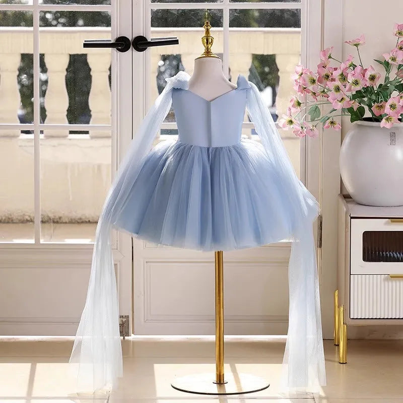 FARCENT sky blue polyester princess dress for girls piano performance