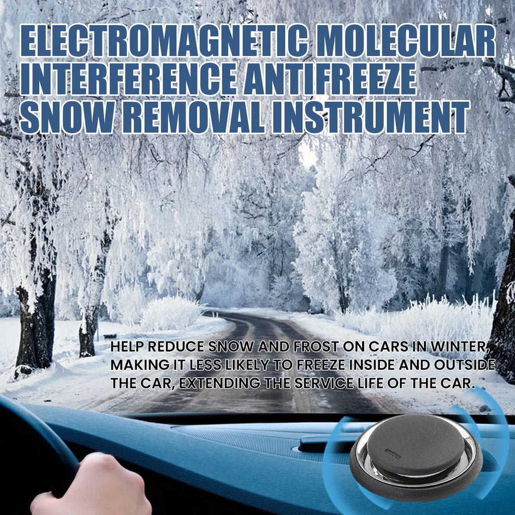Black portable car deicing instrument for melting snow on vehicle windscreens.