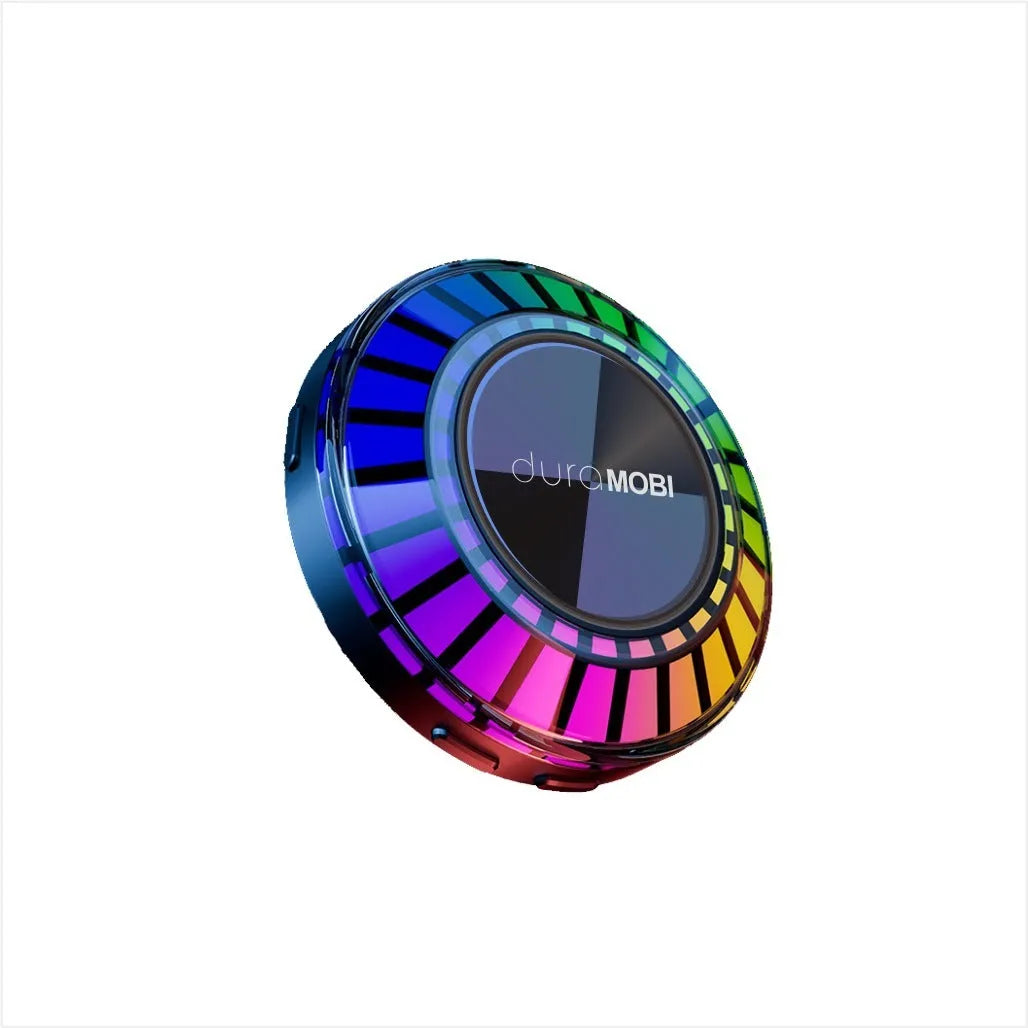 Black portable Bluetooth subwoofer with 72-colour breathing lighting effect for car desktop home use