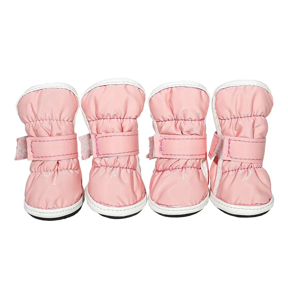 Winter pet dog snow boots in grey, waterproof and antifreeze, with non-slip sole for small dogs