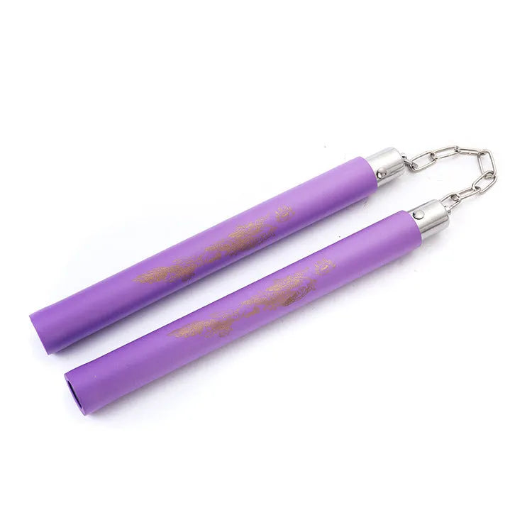Sponge nunchaku for children beginners practice in black EVA foam double jointed stick