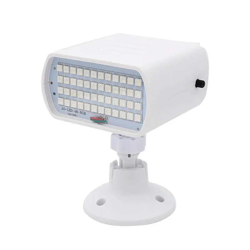 Compact white 48 LED professional strobe light for stage and club sound-activated flashing.