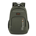 Large capacity nylon fashion backpack in black with breathable back panel and multiple compartments