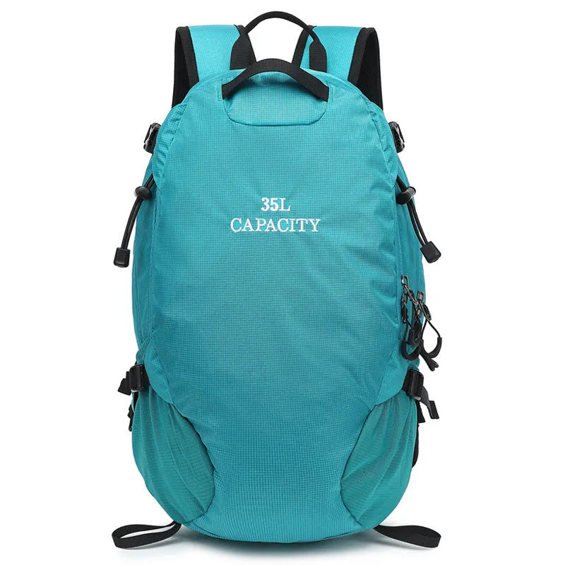 Outdoor multifunctional waterproof hiking backpack in black, capacity below 20L, Oxford cloth material