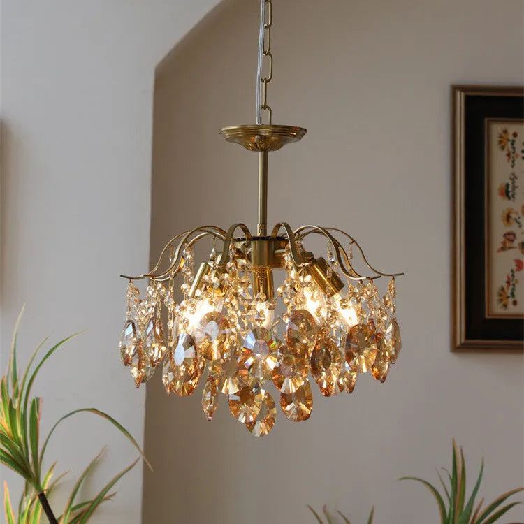 Retro full spectrum eye protection crystal chandelier 50cm clear crystal 220V living room dining room