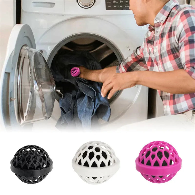 Bag cleaning ball in pink, white, and black – reusable sticky cleaner for backpack and purse debris