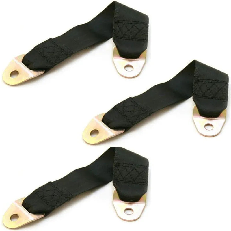 Electric door limit fixing strap for vehicle door opening control with mounting hardware