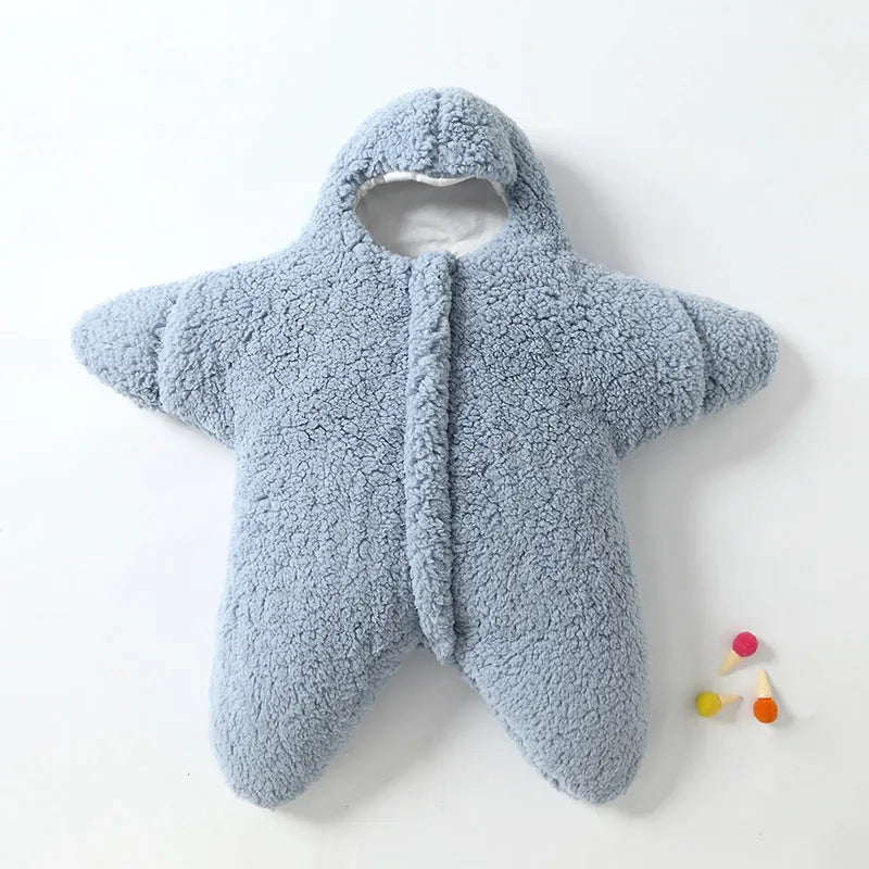 Cashmere baby sleeping bag with cotton interlayer in pink, grey, blue, or khaki for winter outings