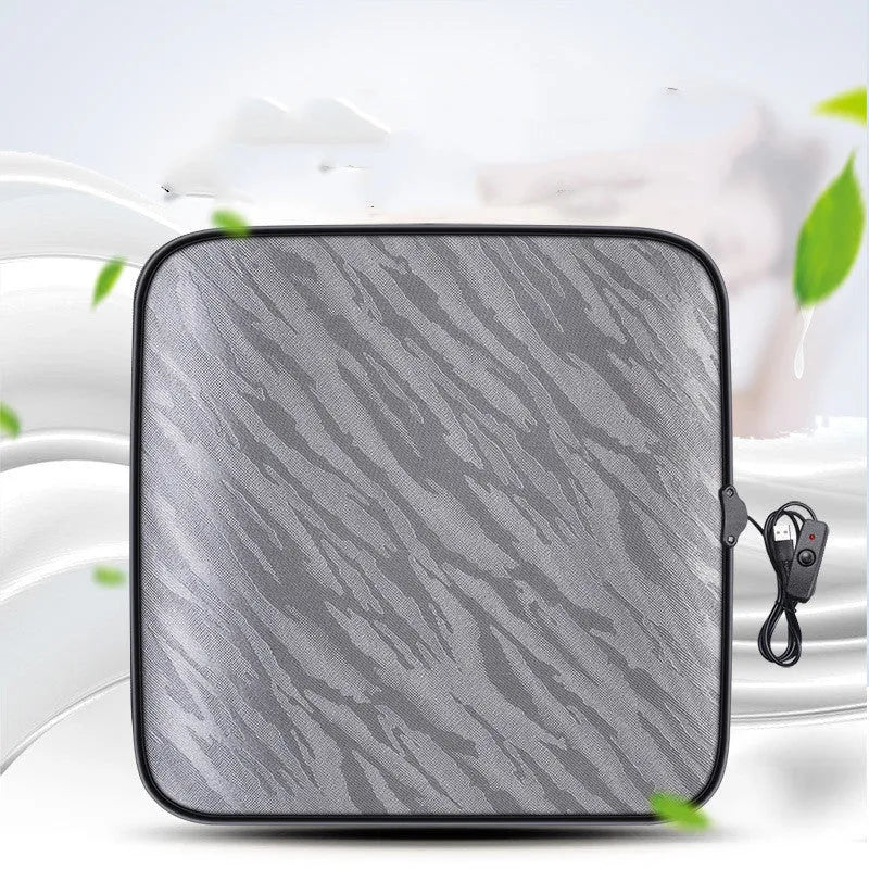Car heating cushion small square 45cm USB general purpose non-slip seat pad black