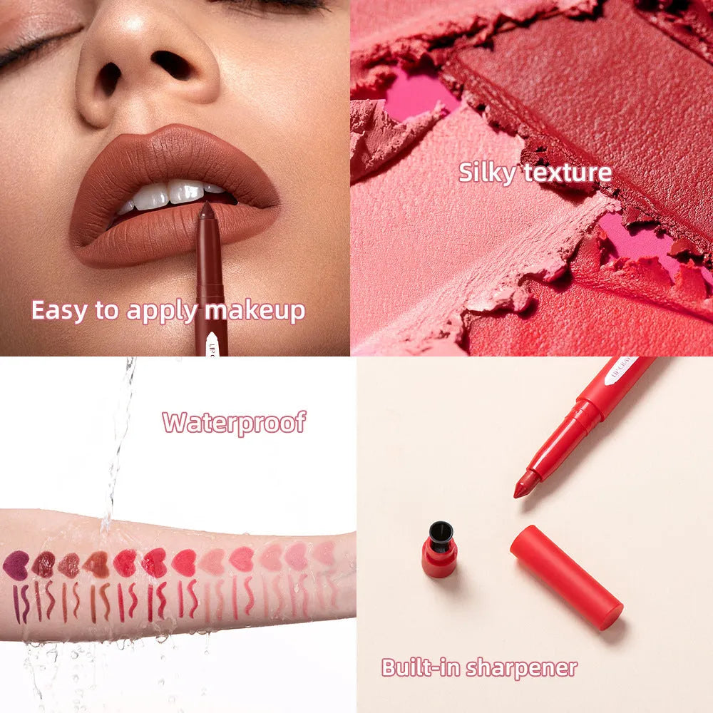 Velvet matte lip liner pencil 1g for precise lip contouring, universal skin type