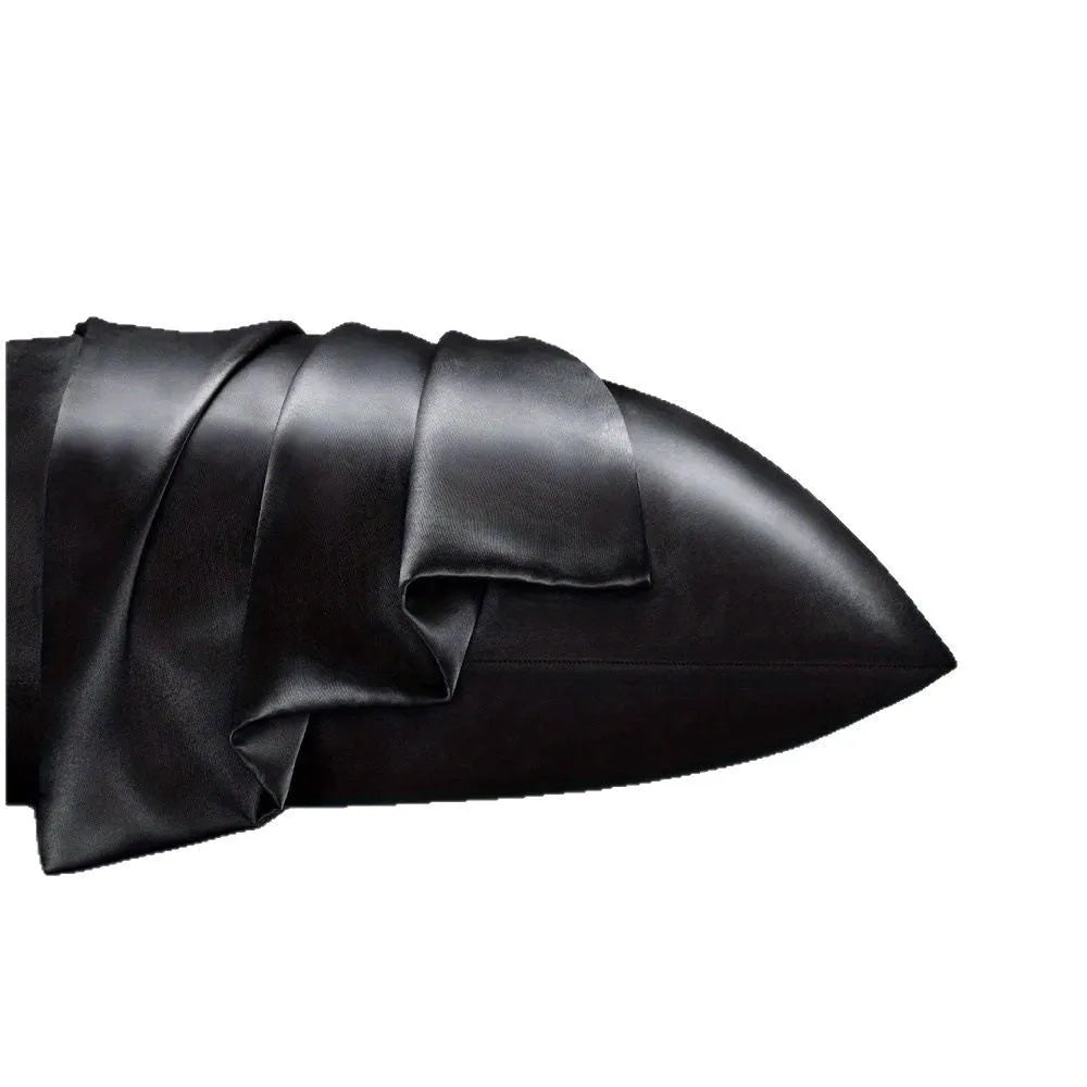 Satin cloth solid colour pillowcase pair in polyester plain weave, available in multiple colours and sizes
