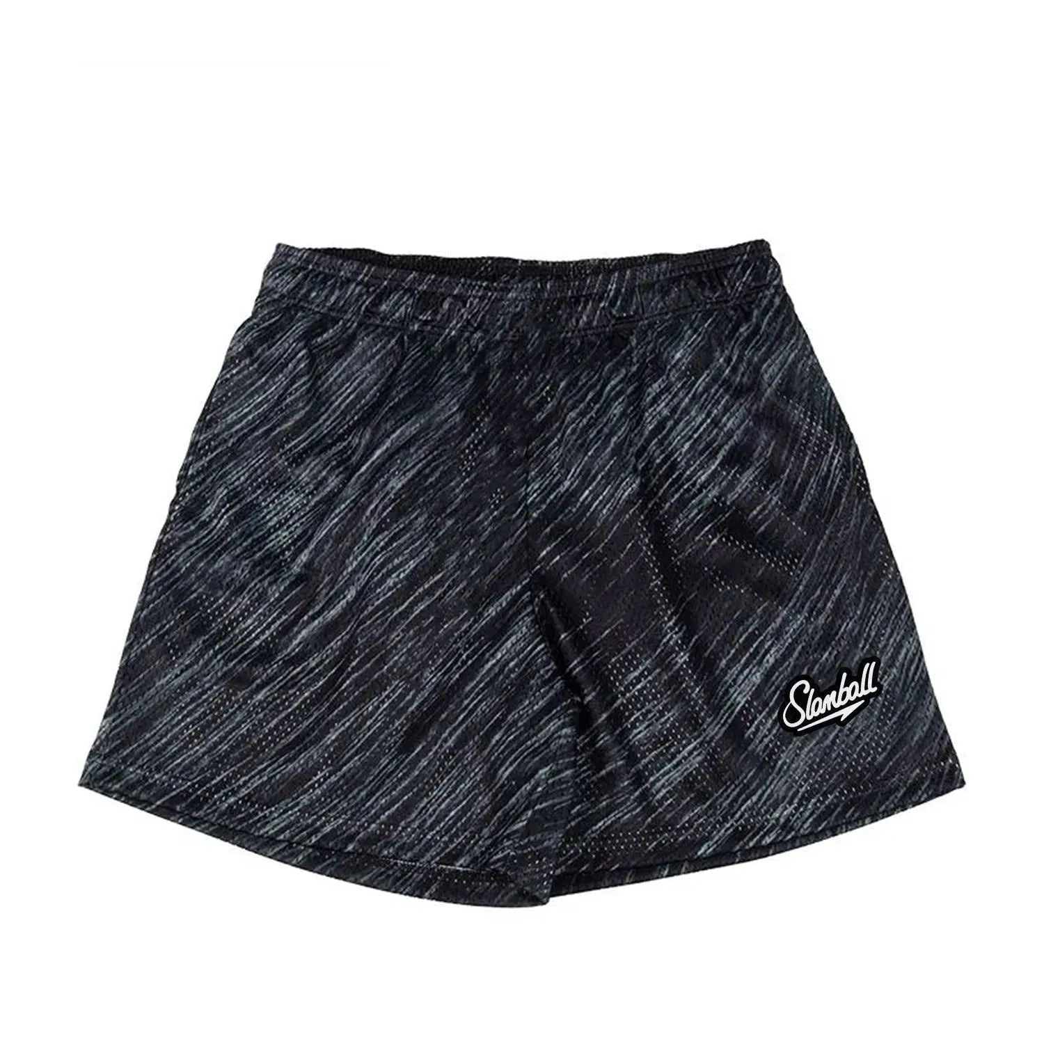 Men's leopard print quick-dry fitness shorts with mid waist and athletic cut