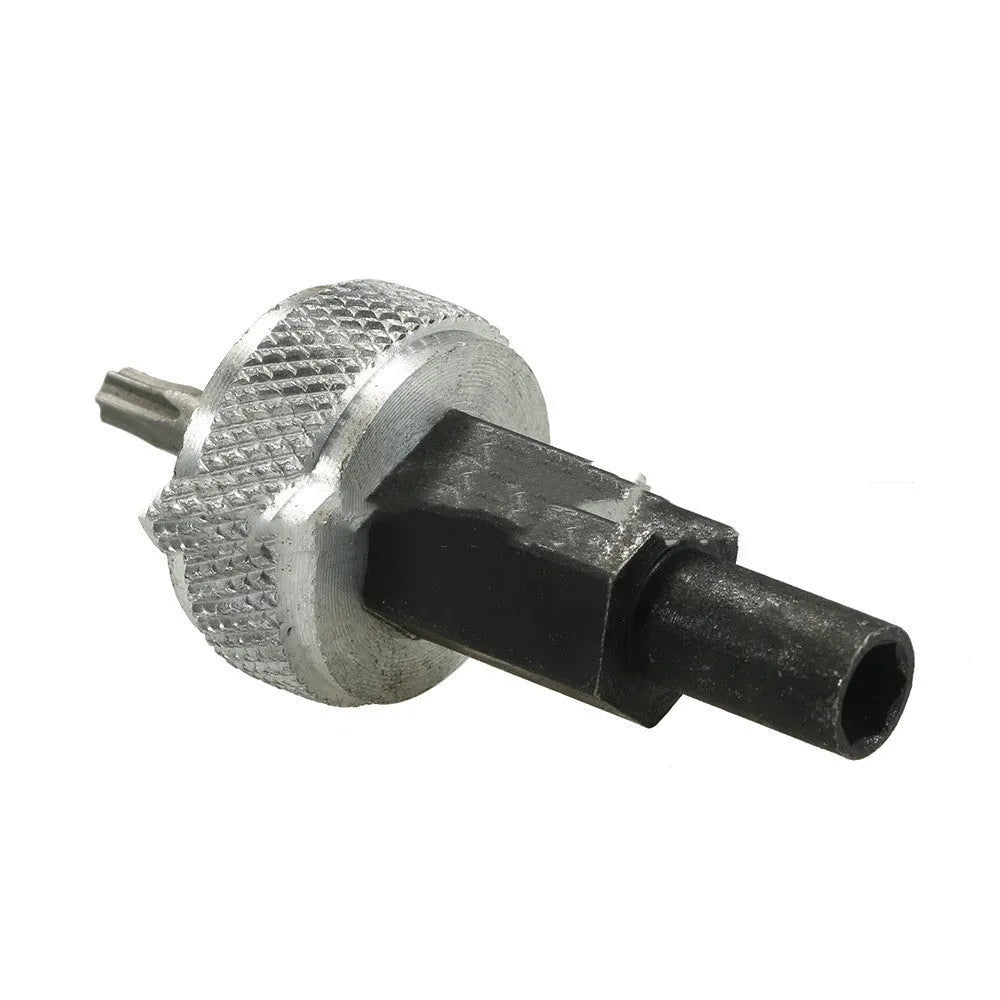 Ignition module wrench with carbon steel handle and knurled aluminium knobs for distributor block mounting