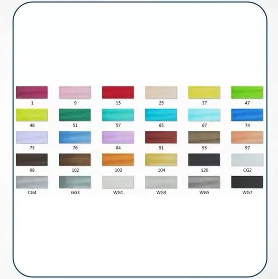 Set of double-headed alcohol oily colour markers with round and inclined nibs for professional art and design work.