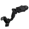 Car mobile phone holder attached to rear view mirror bracket showing black and grey colour option