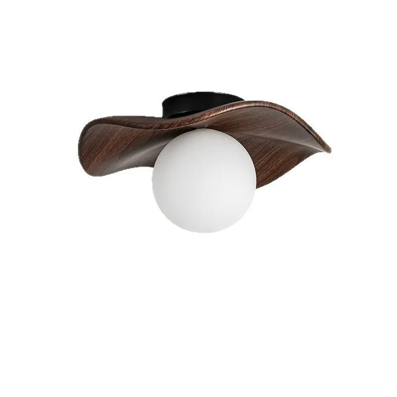 Antique style retro ceiling lamp for corridor or entrance in beige brown colour, 220V ceiling light