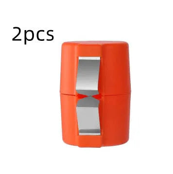 Kitchen egg shell opener and beater tool in orange red, pink or yellow colour weighing 35g