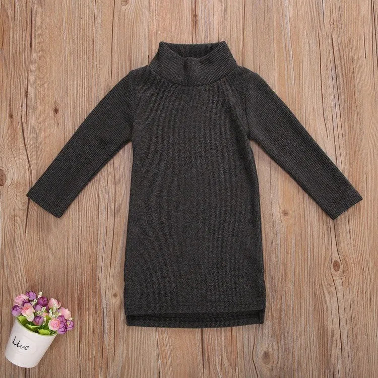 Black sleeveless floral dress for children in polyester with sizes 90 to 130