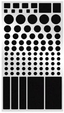 Black adhesive light shading sticker for covering air conditioner LED indicator light.