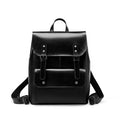 Genuine two-layer cowhide leather computer backpack for women in black, brown, or coffee.