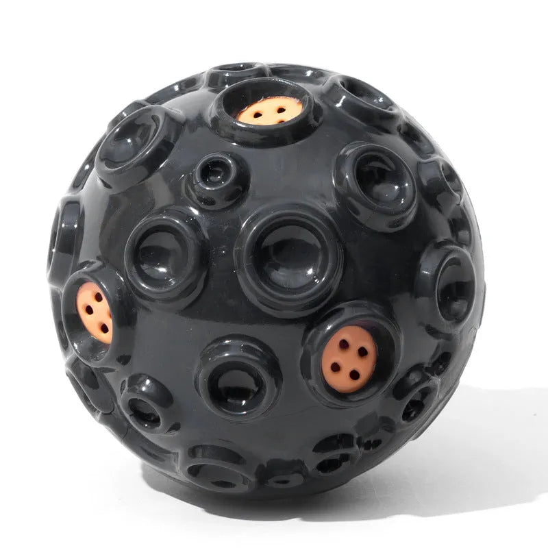 Natural rubber dog ball toy with squeaky sound feature in assorted colours for aggressive chewers